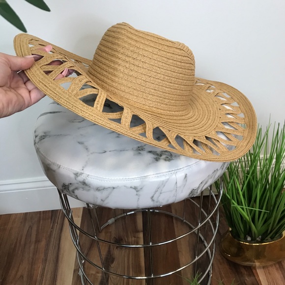‼️ Tan Weave Summer Beach Poolside Vacation Hat - Picture 3 of 8